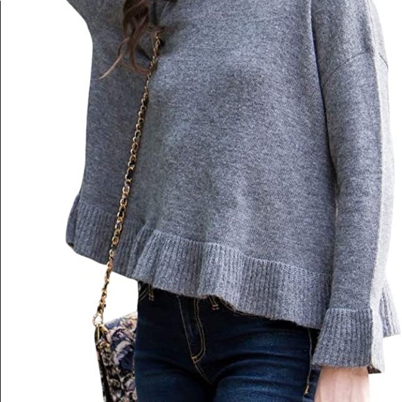 Grey Ruffle Sweater - Picture 4 of 4